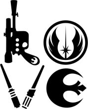 A Collection of Iconic Star Wars Symbols