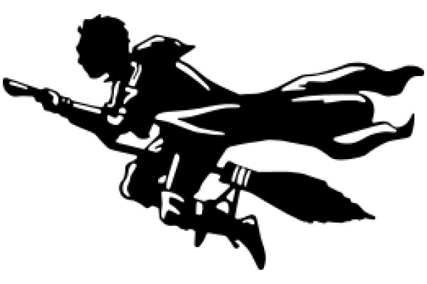 Silhouette of a Wizard in Flight