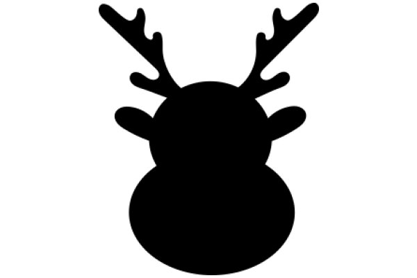 Silhouette of a Reindeer Head