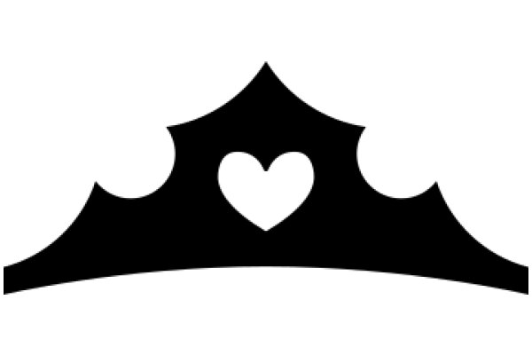 Stylized Black Heart with Gothic Arch Design