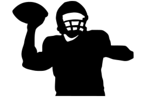 Silhouette of a Football Player Holding a Football