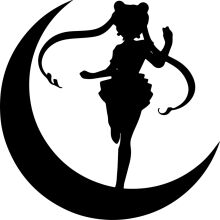 Silhouette of a Moonlit Anime Heroine