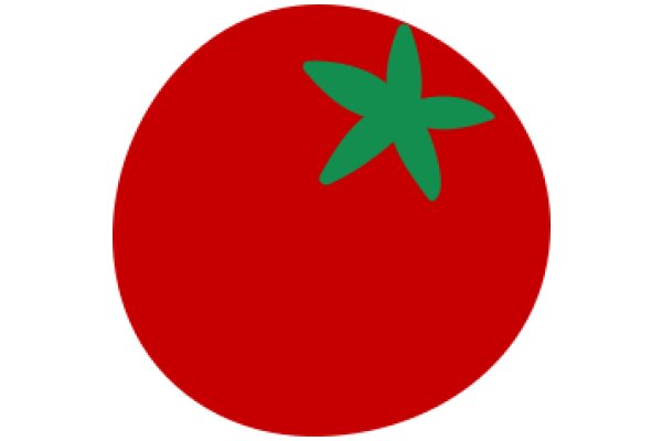 Vibrant Red Circle with a Green Star