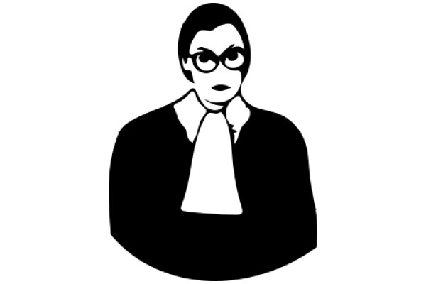 Silhouette of a Woman in a Suit and Tie