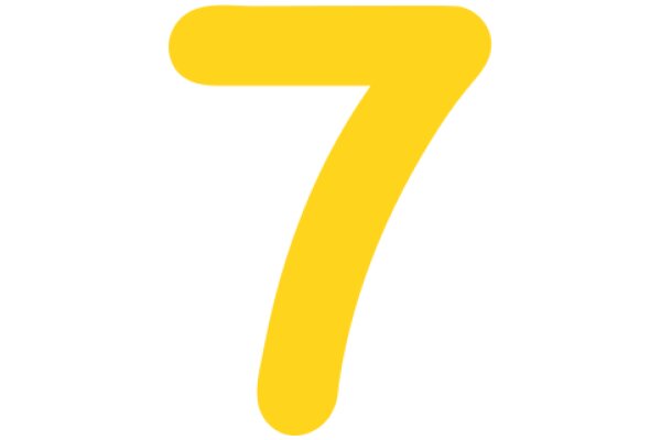 Simplistic Yellow Number Seven