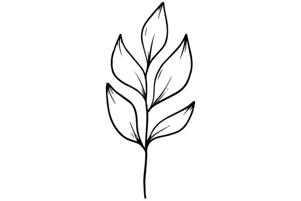 Simplistic Line Drawing of a Flower