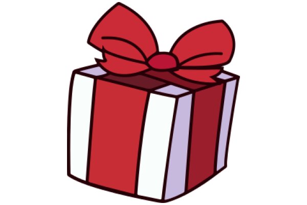 A Red Gift Box with a Purple Ribbon