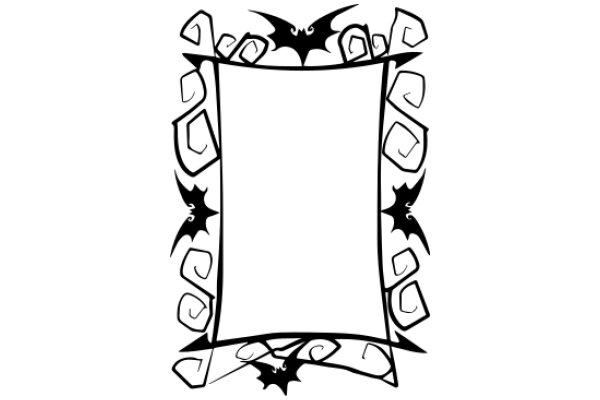 Stylized Gothic Frame with Bat Designs