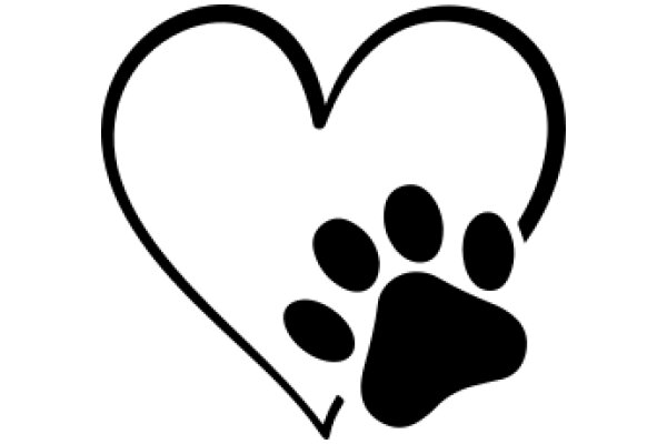 A Simple, Logo of a Heart and a Paw Print