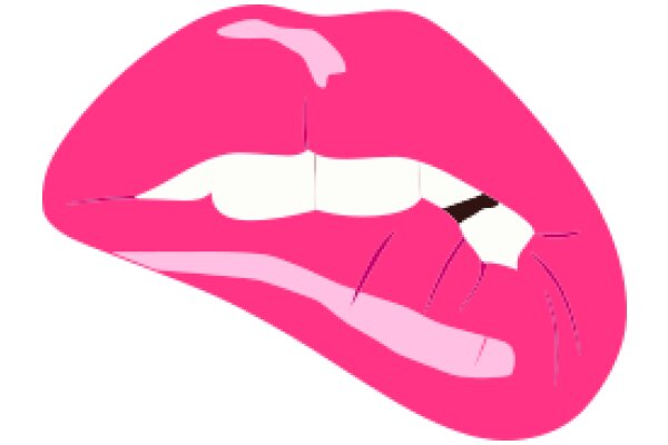 A Vivid Illustration of a Pink Lips with a Toothpick