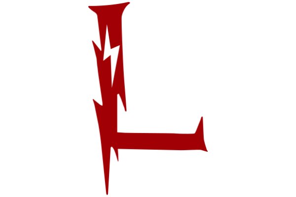 Stylized Red Letter 'L' with a Lightning Bolt Design