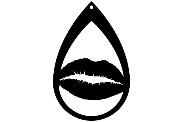 A Silhouette of a Lip and Drop Icon