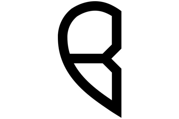 Stylized Black Letter 'Q' on a White Background