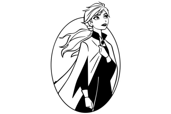 Stylized Portrait of a Female Character with a Cape