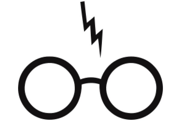 Stylized Icon of Eyeglasses with a Lightning Bolt