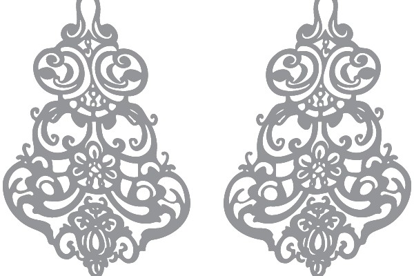 Elegant Silver-Tone Decorative Earrings with Floral Design