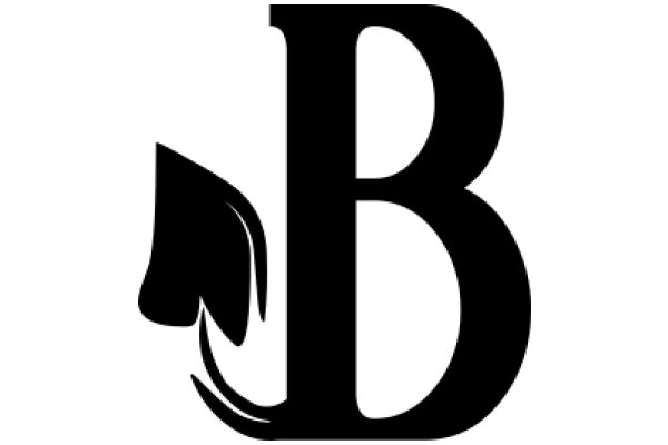 Stylized Black Letter 'B' with a Horse Silhouette