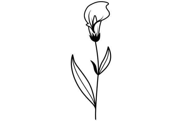 Simplicity in Art: A Line Drawing of a Flower