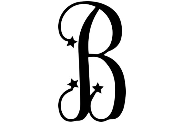 Stylized Letter 'B' with Star Accents