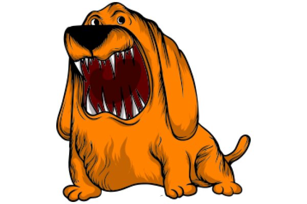 The Mischievous Mascot: An Orange Dog with a Wicked Smile