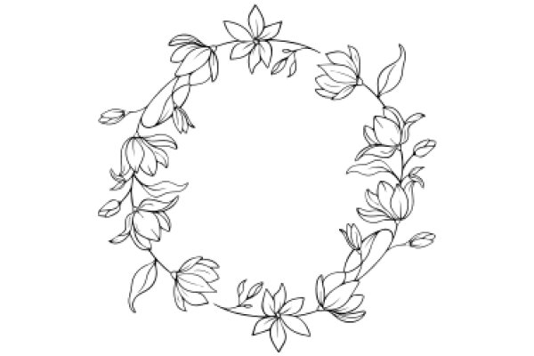 Elegant Floral Design: A Line Art