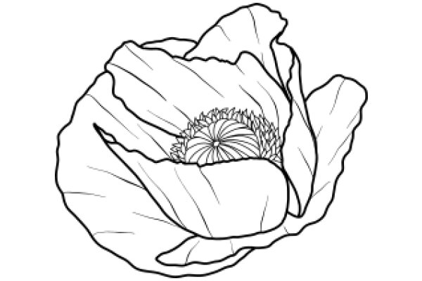 A Delicate Line Drawing of a Flower in Full Bloom