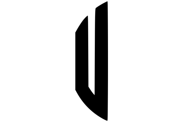 Stylized Black Letter 'U' on a White Background