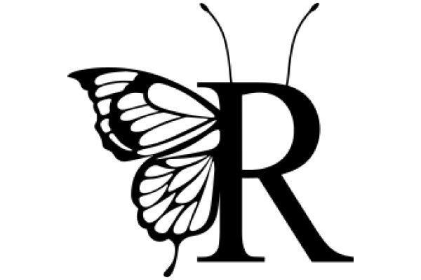 Stylized Butterfly Logo with Letter 'R'