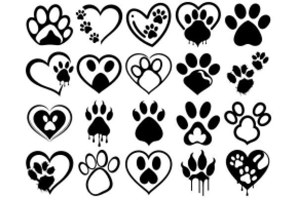 A Collection of Animal and Heart Symbols