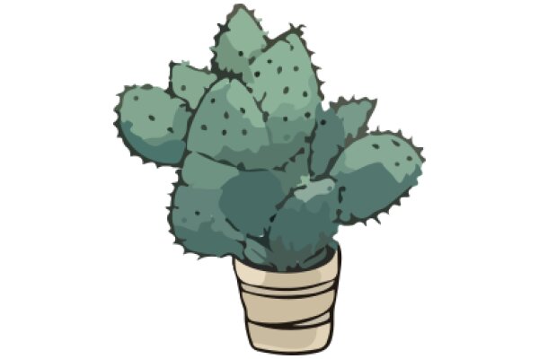 A Cactus in a Pot: A Simple Yet Charming Illustration