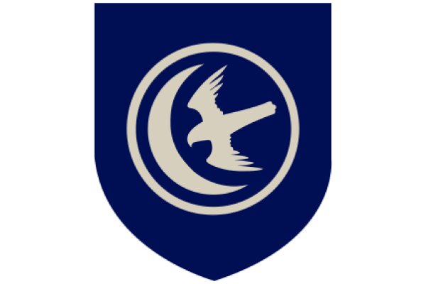 Stylized Blue and White Logo with a Bird Design