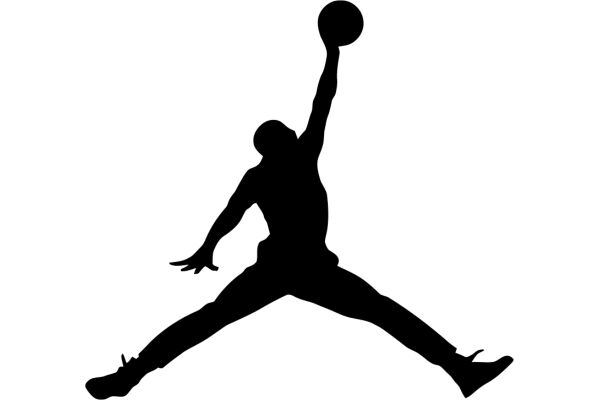 Silhouette of a Basketball Player in Mid-Air