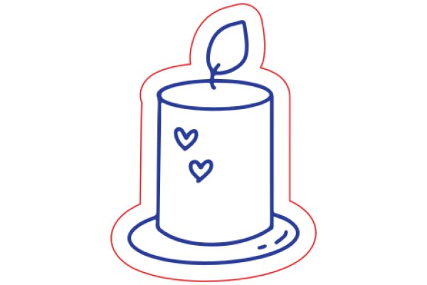 A Digital Illustration of a Candle with a Heart Symbol