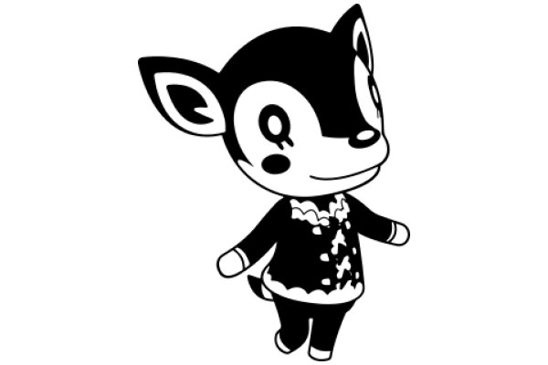 Stylish Cartoon Character: A Chic Kitty with a Fashionable Outfit