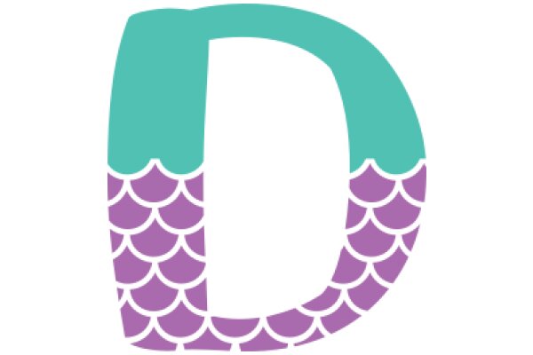 Stylized Letter D with Purple and Teal Design Elements