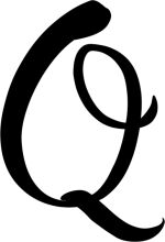 Stylized Black Letter 'Q' on a White Background