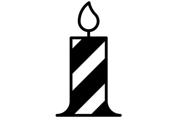 Stylized Icon of a Candle in a Striped Candle Holder