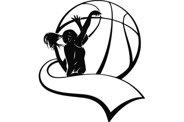 Silhouette of a Basketball Player in Action