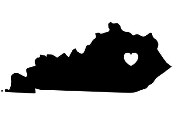 Silhouette of a Heart in a State Outline