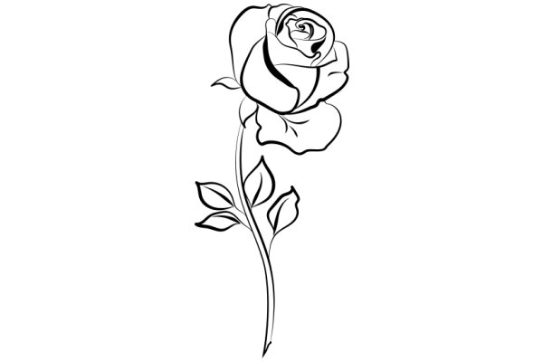 Line Drawing of a Rose