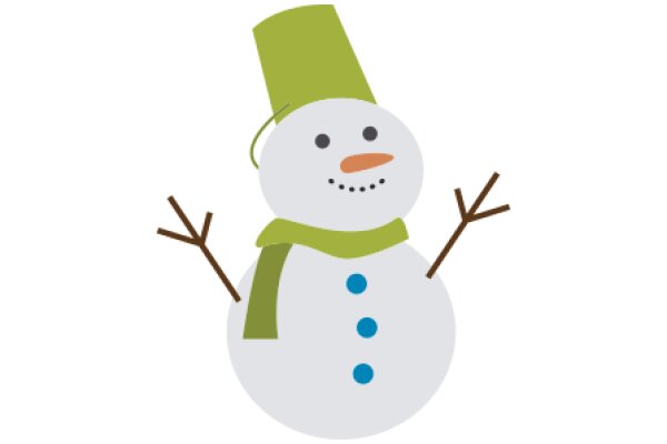 A Friendly Snowman with a Smile and a Scarf