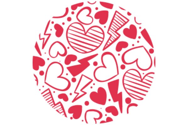 Vibrant Red and Pink Heart Pattern