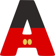 Vibrant Letter A with a Red Background and Yellow Dots