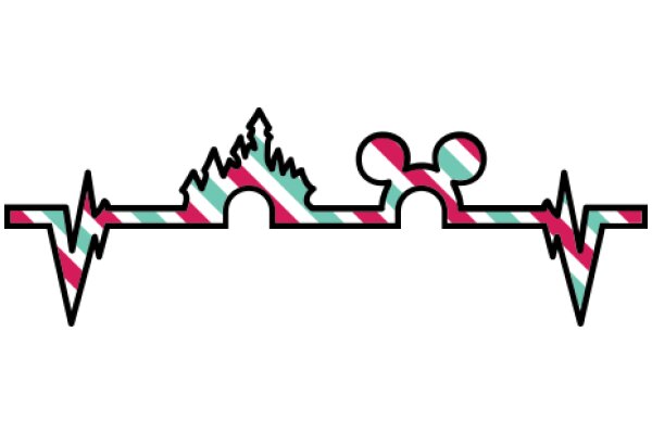 Stylized Graphic of Mickey Mouse Ears and a Heartbeat Line