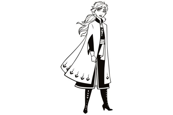 Stylish Female Character in a Illustration