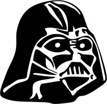 Stylized Black and White Darth Vader Icon