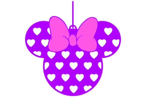 Whimsical Purple Minnie Mouse Ear Decoration with Heart Patterns