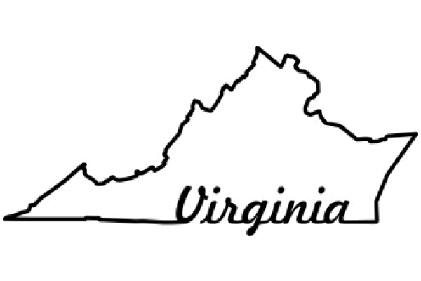 Virginia State Outline with the Word 'Virginia' Below