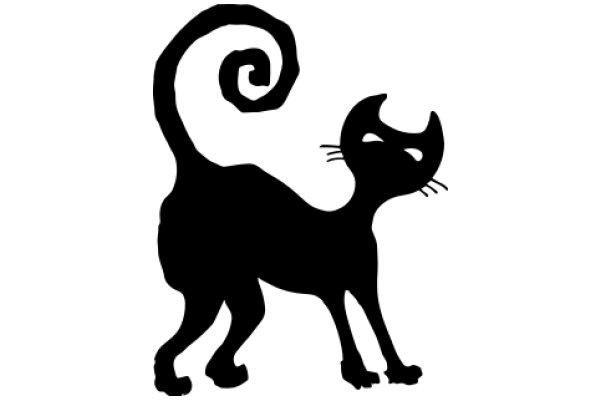 Whimsical Black Cat Silhouette