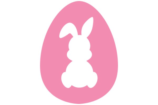 Easter Bunny Icon in Pink Circle